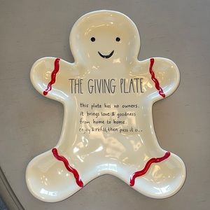 Rae Dunn Gingerbread Man The Giving Plate
